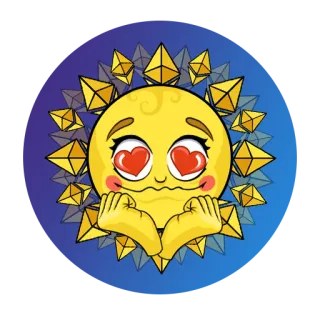 😍 2336393d Emoji, Occhi a cuore, Amore, Criptovaluta, Ethereum, Valuta digitale telegram sticker