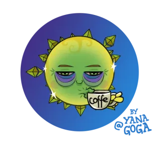 🥴 60106be6 coffe sole, caffè, assonnato, stanco, mattina, bevanda telegram sticker