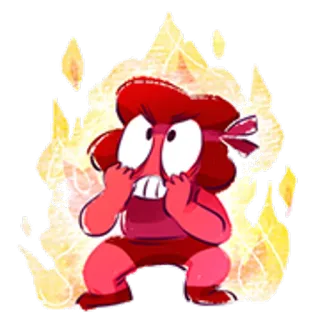 😡 0004b63f Ruby Steven Universe การ์ตูน, ทับทิม, สตีเวน ยูนิเวิร์ส, โกรธ, ไฟ telegram sticker