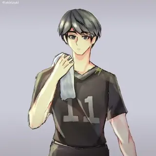 🦈 2cd94ee3 11 アニメ, バレーボール, キャラクター, アスリート, タオル, スポーツ telegram sticker