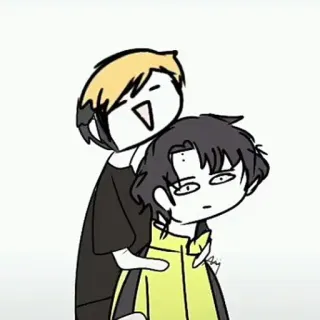 🦈 b08d6570 漫画, キャラクター, 友情, ハグ, アニメ風 telegram sticker