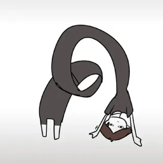 🦈 d9fbff6f 漫画, 運動, ヨガ, 体操, 柔軟, 長いスカーフ telegram sticker