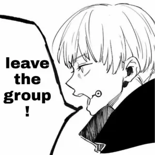 ⛔️ 77ec28e9 leave the group! อนิเมะ, มังงะ, ข้อความ, จากไป, กลุ่ม whatsapp sticker