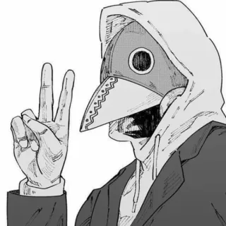 ✌️ cb34425f สันติภาพ, เสื้อฮู้ด, หน้ากาก, สไตล์, ภาพวาด whatsapp sticker