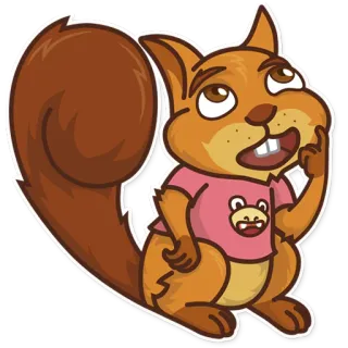 😖 92c2a78e wiewiórka, zwierzę, kreskówka, słodki, śmieszny telegram sticker