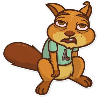 😖 d034f244 wiewiórka, zwierzę, kreskówka, naklejka, zmęczony, śpiący telegram sticker