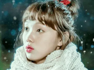 🌿 00d4d259 potret, wanita, syal, salju, korea telegram sticker