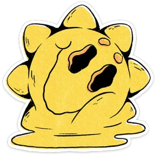 ⭐ 10c79ad4 amarelo, mancha, desenho animado, adesivo, personagem whatsapp sticker