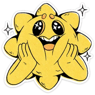 ⭐ 50e5850d estrela, kawaii, fofo, brilho, desenho animado, feliz whatsapp sticker