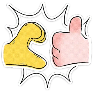 ⭐ d2ee9a8d polegar para cima, polegar para baixo, gosto, não gosto, aprovação, desaprovação whatsapp sticker