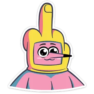 🖕 826f006f dito medio, gesto offensivo, cartone animato, illustrazione, umorismo, fare il dito medio telegram sticker