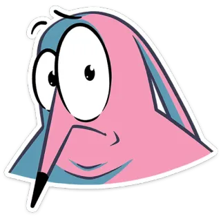 ⭐ 92854e80 cartone animato, uccello, personaggio, rosa, blu, divertente telegram sticker
