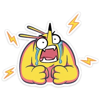 ⭐ be533c09 Mostro, Cartone animato, Arrabbiato, Piangente, Scioccato, Fulmine telegram sticker
