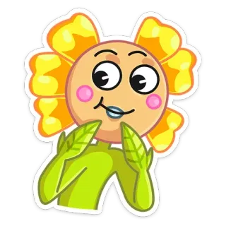 ☺️ 913a258b flor, lindo, dibujos animados, pegatina, planta telegram sticker