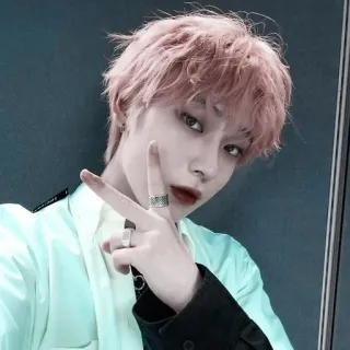 🌸 f74ed1f8 persona, joven, signo de la paz, coreano, peinado, retrato whatsapp sticker