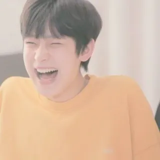 🥟 488a4543 persona, riendo, hombre, feliz, sonrisa, asiático, coreano telegram sticker