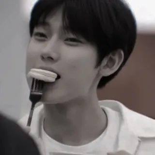 🍍 e2b2177f person, food, eating, macaron, fork, asian telegram sticker