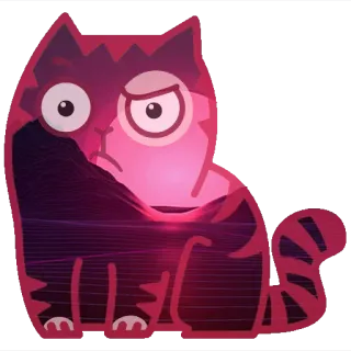 🤔 18b67710 gato, animal, pegatina, dibujo animado, ilustración, abstracto, diseño whatsapp sticker