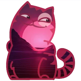 😏 4dedae4c gato, dibujos animados, animal, retro, puesta de sol whatsapp sticker