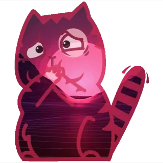 🤢 4e6a11f4 gato, pegatina, animal, dibujo animado, kawaii, ilustración whatsapp sticker