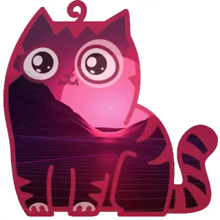 🙂 b6358762 gato, animal, pegatina, rosa, puesta de sol, montañas whatsapp sticker