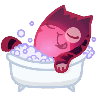 💦 b7a289cf gato, baño, burbujas, lindo, animal, relajación whatsapp sticker
