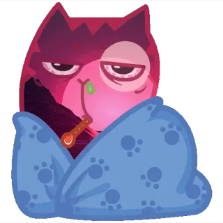 🤧 bb7492f5 gato, enfermo, enfermo, termómetro, manta, animal whatsapp sticker