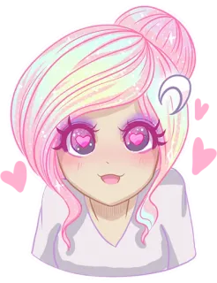 😍 05b6a617 アニメ, 女の子, かわいい, kawaii, マンガ, パステル, ハート目, 甘い telegram sticker