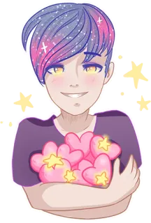 😊 634ac141 ハート, キラキラ, キャラクター, 星, 愛 telegram sticker