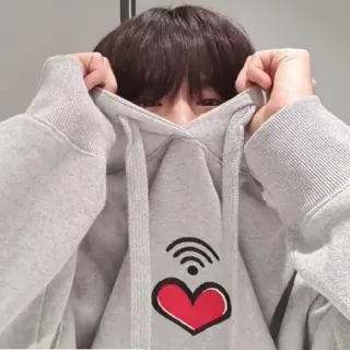 ☀️ 660ab480 sweat à capuche, cœur, wifi, jeune, décontracté whatsapp sticker