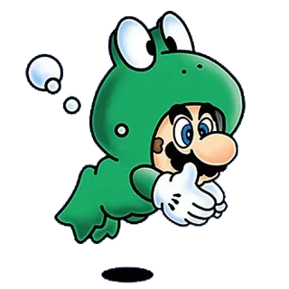😜 2208f727 Mario 비디오 게임, 마리오, 요시, 닌텐도, 개구리 수트 whatsapp sticker