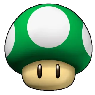 💚 57edc176 버섯, 슈퍼 버섯, 초록색, 비디오 게임, 파워 업 whatsapp sticker