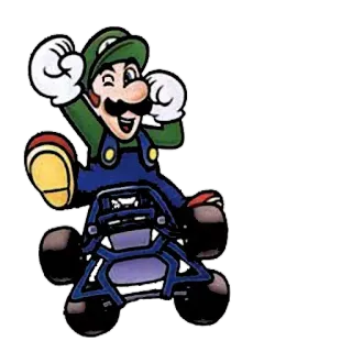 😛 7aa4e341 Luigi Mario Kart 루이지, 마리오, 카트, 닌텐도, 레이싱 whatsapp sticker