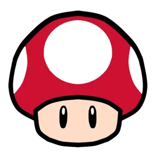 😛 bc0b1de8 Mushroom Super Mario 비디오 게임, 버섯, 파워 업, 빨간색, 마리오 whatsapp sticker