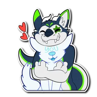 🤗 36a30da3 You เฟอร์รี่, หมาป่า, ความรัก, หัวใจ, น่ารัก, การ์ตูน telegram sticker