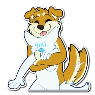 🤗 404a40b0 you หมา, กอด, สัตว์, น่ารัก, มิตรภาพ, เอาใจใส่ telegram sticker