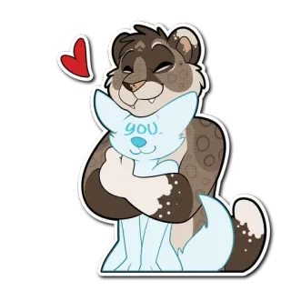 🤗 5e5d56cb you กอด, ความรัก, น่ารัก, มิตรภาพ, สัตว์, การ์ตูน telegram sticker
