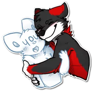 🤗 8926c85b You การ์ตูน, กอด, สัตว์, ความรัก, น่ารัก, มิตรภาพ, ขน telegram sticker