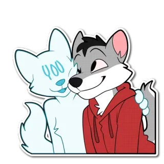 🤗 90daa5b6 YOO เฟอร์รี่, แอนโธร, สุนัขจิ้งจอก, หมาป่า, การ์ตูน, น่ารัก telegram sticker