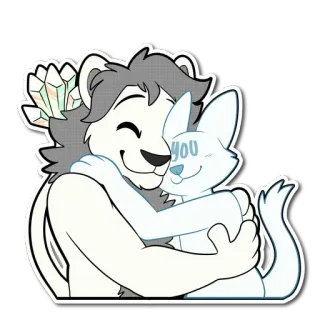 🤗 a1b1821a you เฟอร์รี่, กอด, ความรัก, การ์ตูน, มานุษยรูปนิยม, น่ารัก telegram sticker