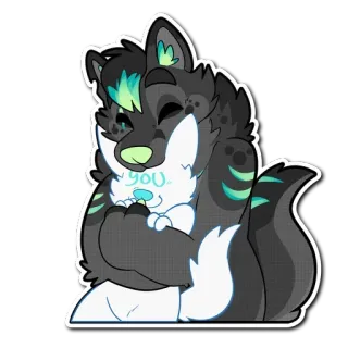 🤗 b11843d0 you เฟอร์รี่, แอนโทร, สัตว์, น่ารัก, การ์ตูน telegram sticker