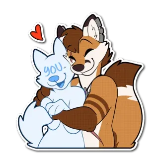 🤗 b80623a6 You เฟอร์รี่, ความรัก, สุนัขจิ้งจอก, สัตว์, น่ารัก, การ์ตูน telegram sticker