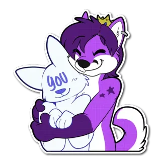 🤗 c621f15d you เฟอร์รี่, มานุษยวิทยา, การ์ตูน, กอด, น่ารัก, สัตว์, ตัวละคร telegram sticker