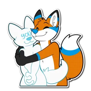 🤗 c934326d you สุนัขจิ้งจอก, กอด, น่ารัก, มีขน, สัตว์, มิตรภาพ telegram sticker