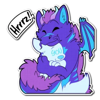 🤗 d6183a58 Hrrz! เฟอร์รี่, มังกร, กอด, น่ารัก, แฟนตาซี, การ์ตูน telegram sticker