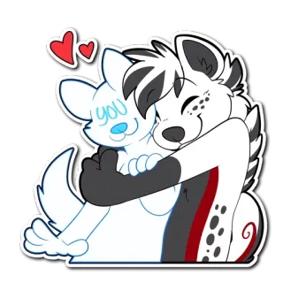 🤗 eb7c0bdf you เฟอร์รี่, กอด, ความรัก, มิตรภาพ, สัตว์, การ์ตูน telegram sticker