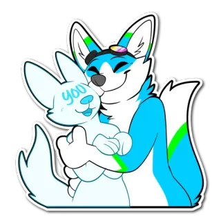 🤗 f090b09e you เฟอร์รี่, แอนโธร, กอด, ความรัก, การ์ตูน telegram sticker
