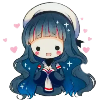 😍 5487f7c9 gadis anime, imut, kawaii, kartun, stiker, hati, angkatan laut, seragam pelaut telegram sticker