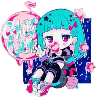 😒 55ce7bfe CHICLE CLICHE Permen karet, Chibi, Imut, Pop Art, Kawaii, Anime telegram sticker