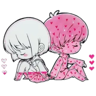 ❤️ edda412f cinta, hati, romantis, imut, kawaii, anime, pasangan, kartun telegram sticker